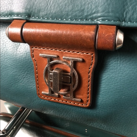 Olivia Harris Teal & Brown Leather Chain Strap - Picture 3 of 8